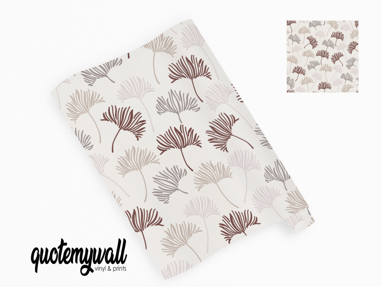 Light Brown Dandelion Blooms Self Adhesive Vinyl