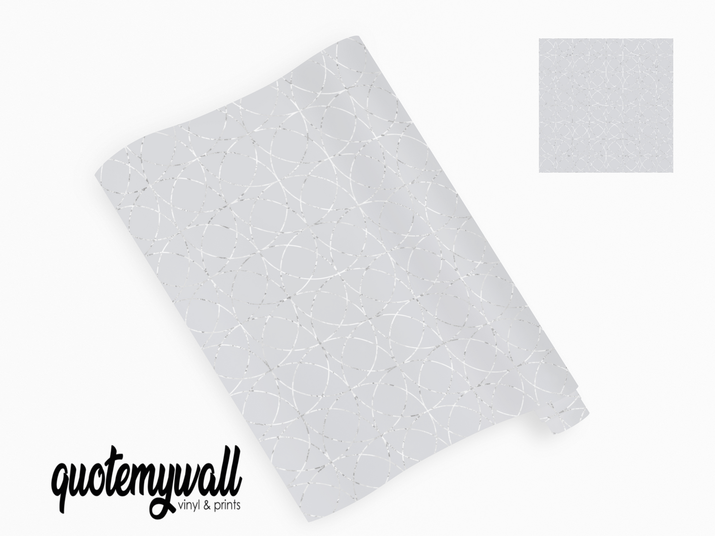 Pearly Grey Abstract Circles Pattern Vinyl Furniture Sticker