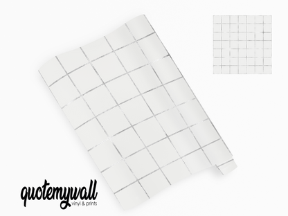 Slate Grey Square Tile Outline Self Adhesive Vinyl