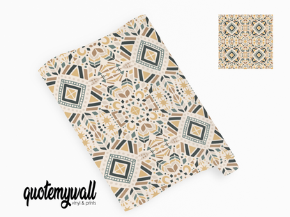 Moon & Star Kaleidoscope Pattern Vinyl Furniture Sticker