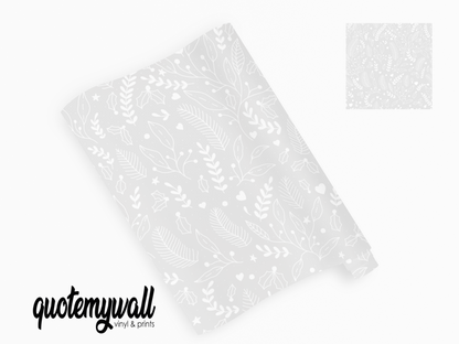 Grey Outline Holly Berries Vinyl Furniture Sticker