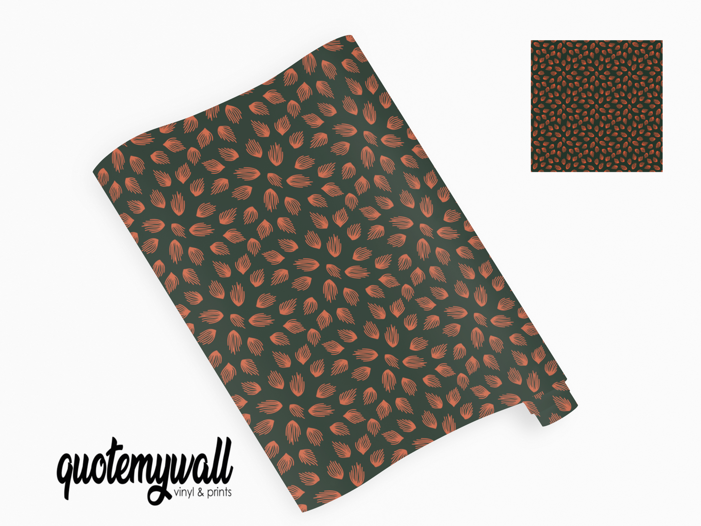 Mini Ditzy Orange Petals Self Adhesive Vinyl