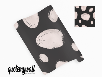 Large Hand drawn Black & Blush spots Self Adhesive Vinyl