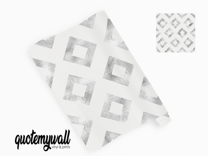 White & Grey Diamond Squares Vinyl Furniture Sticker