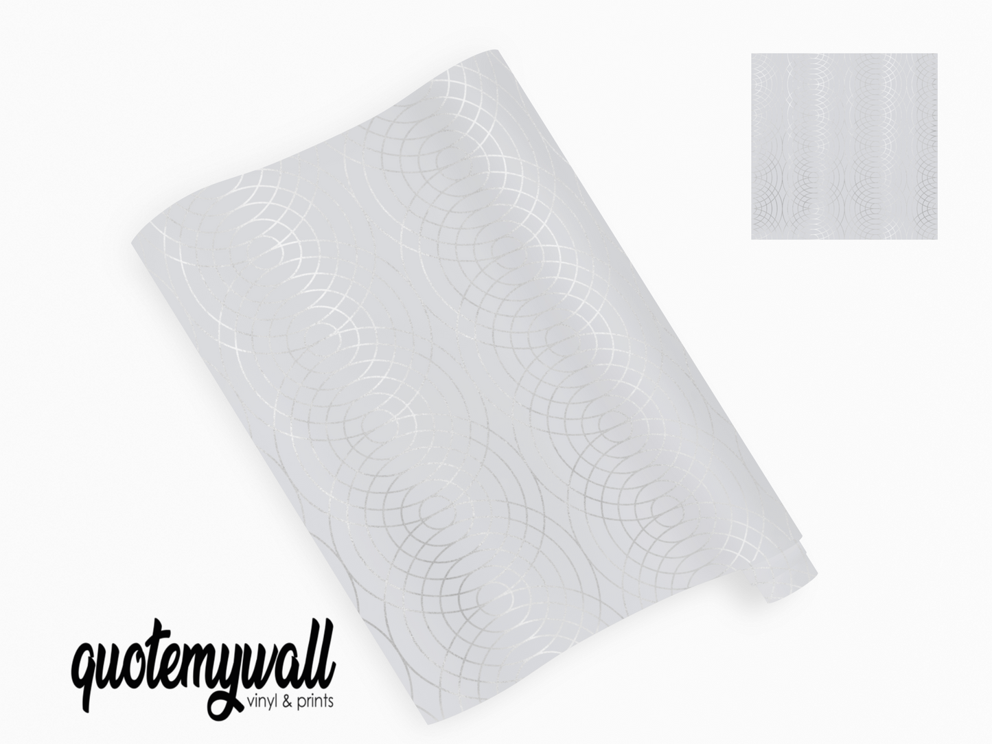Silvery Interlocking Circles Vinyl Furniture Wrap