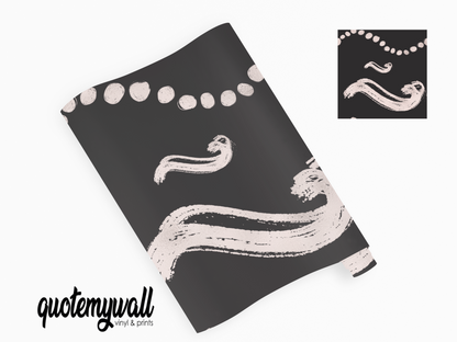 Black & Blush Pink Wavy Spots Self Adhesive Vinyl