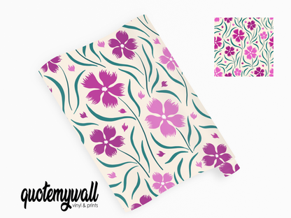 Pink & Purple Pansy Flowers Vinyl Furniture Sticker