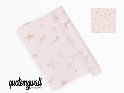 Dusky Pink Wiggles Crosses Self Adhesive Vinyl