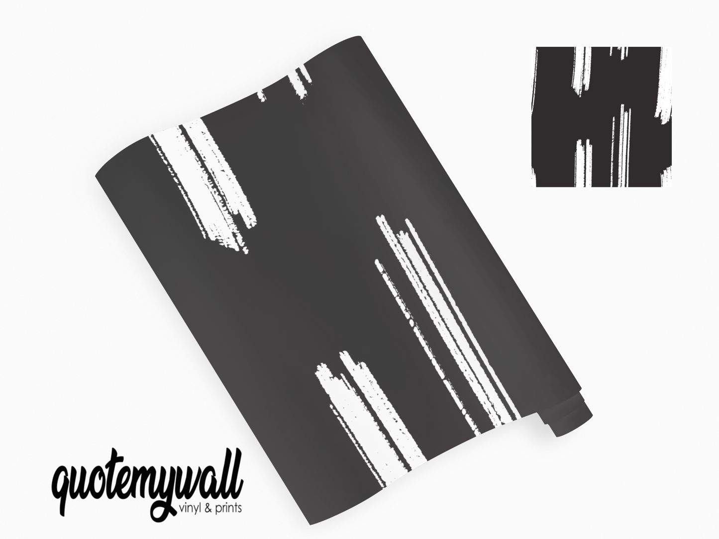 Black & White Rough Texture Lines Vinyl Furniture Wrap