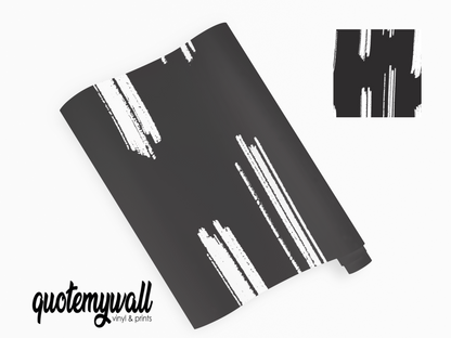 Black & White Rough Texture Lines Vinyl Furniture Wrap