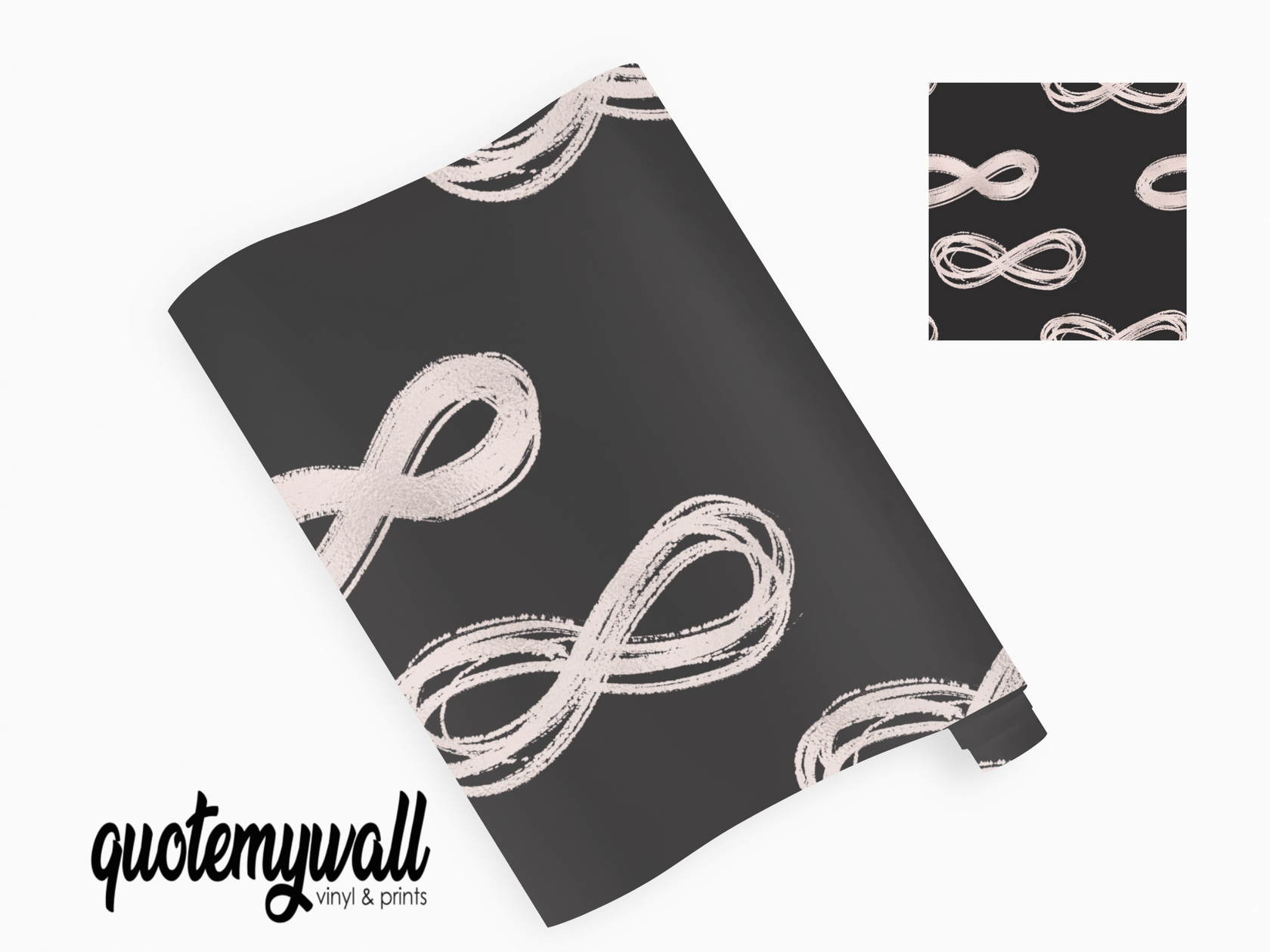 Black & Pink Infinity Symbol Vinyl Furniture Wrap QuoteMyWall