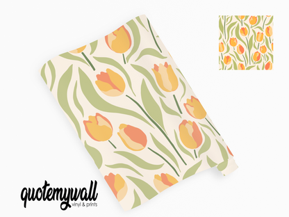 Orange Tulips Floral Vinyl Furniture Sticker