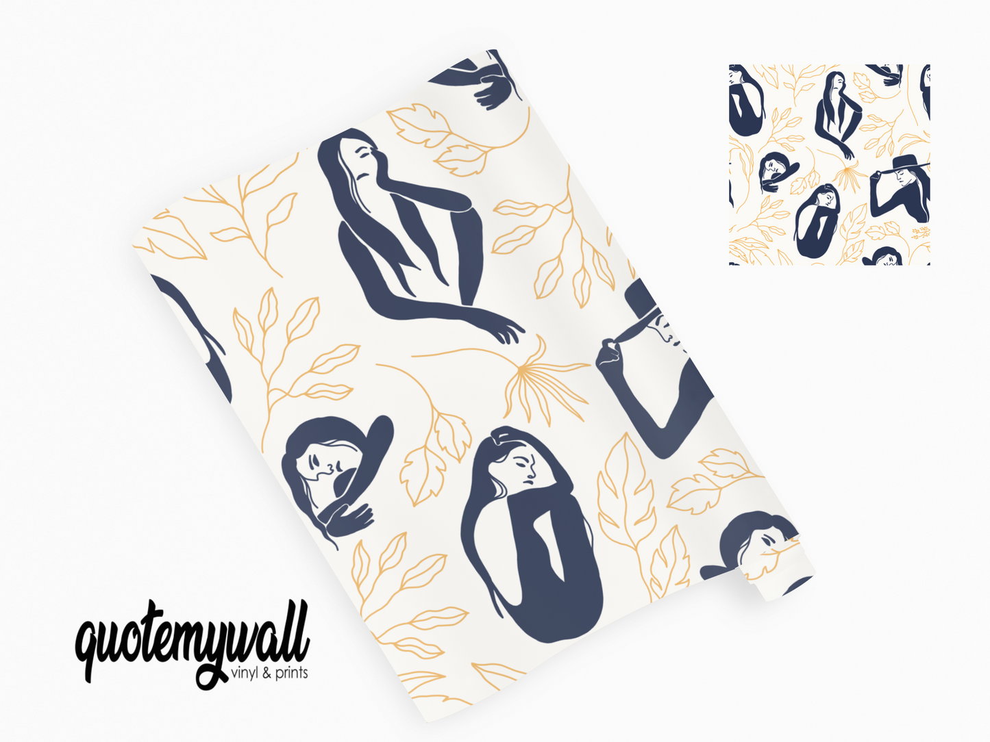 Lady Woman Hand Drawn Girl Self Adhesive Wrap
