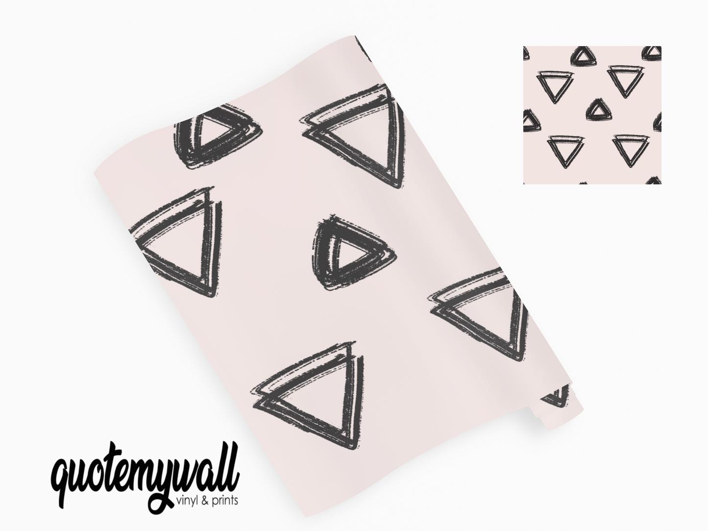 Hand Scribbled Triangles Self Adhesive Vinyl