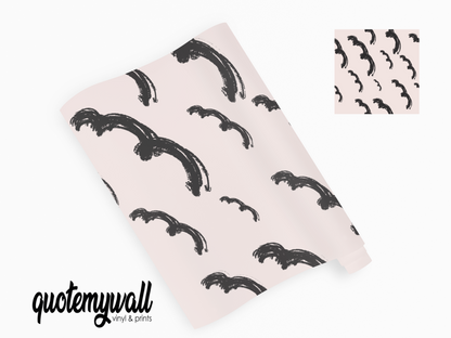 Black Doodle Squiggles Lines Self Adhesive Vinyl