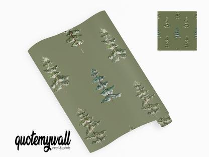 Forest Green Fir Trees Vinyl Furniture Wrap