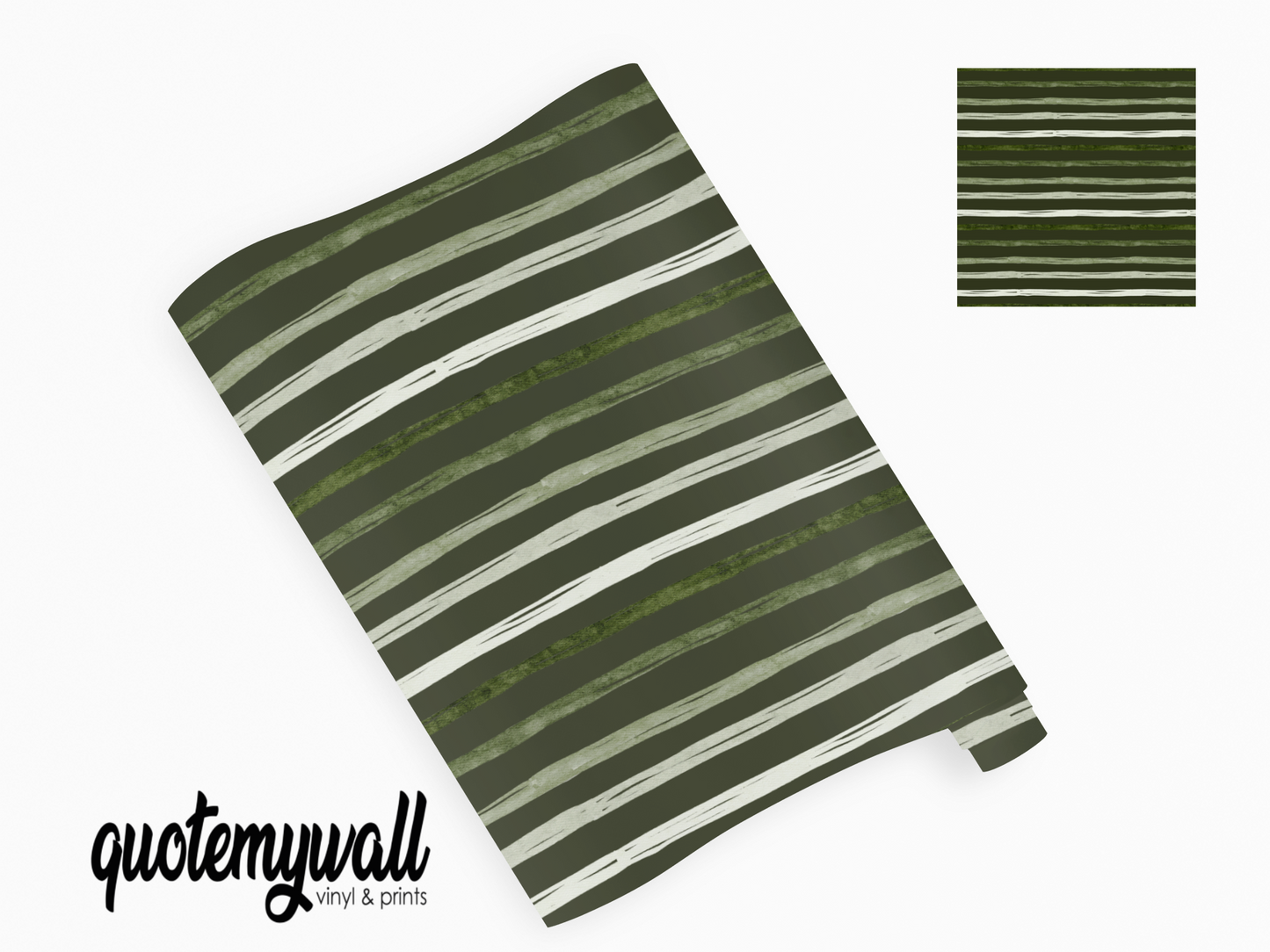 Dark Green Ombre Stripes Vinyl Furniture Wrap