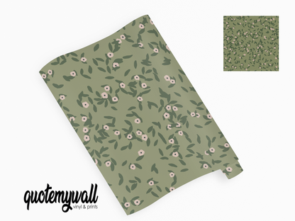 Sage Green Mini Flower Buds Vinyl Furniture Wrap